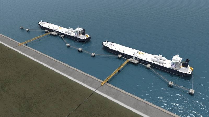 Provaris concept for jetty with twin berthing (Credit: Provaris)