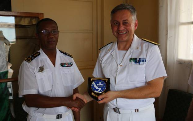 Rear Admiral Rando with Rear Admiral Herinirina Rakotoarison (Photo: EU NAVFOR)