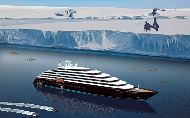 Recreation of the “Scenic Eclipse” on a polar cruise. ©Oliver Design