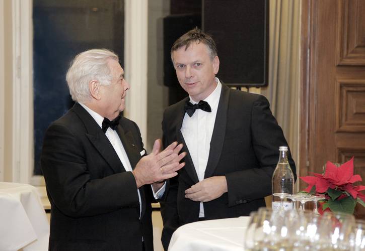 “He is one of the most remarkable and best known personalities of the cruise industry with an unmatched footprint set. An honorable merchant departs”    Michael Thamm (right) CEO Costa Crociere, said at Jochen Deerberg’s  (left) Farewell Dinner, December 12, 2015, at Oldenburg Castle. (Photos: Elke Röbken)