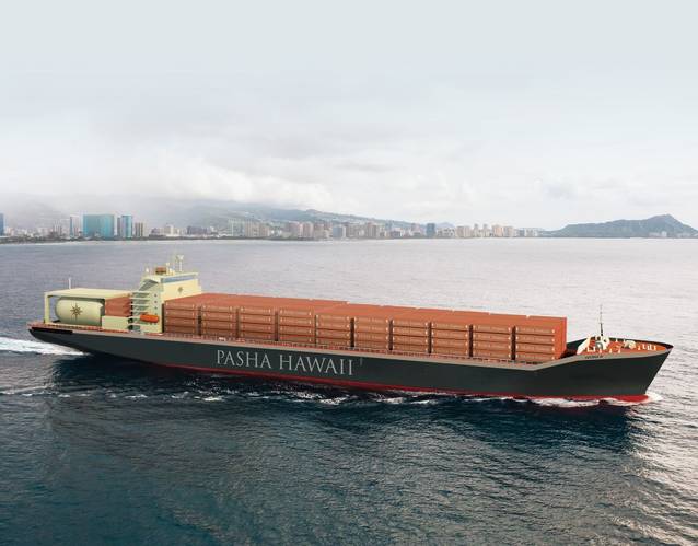 Rendering of the new Pasha Hawaii containership (Image courtesy Pasha Hawaii)