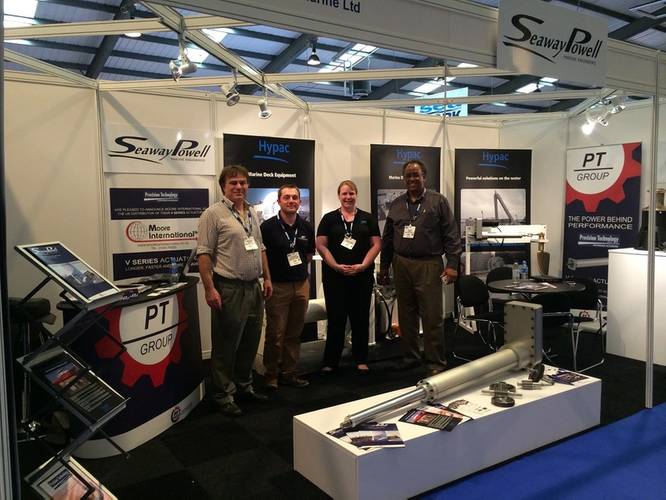 Left to right: Chris Oswald, Director; Colin Dunford, Seaway Powell Production Manager; Vivian Watson, Hypac General Manager; and Tom Bibby, PT USA General Manager (Photo: Seaway Powell Marine)