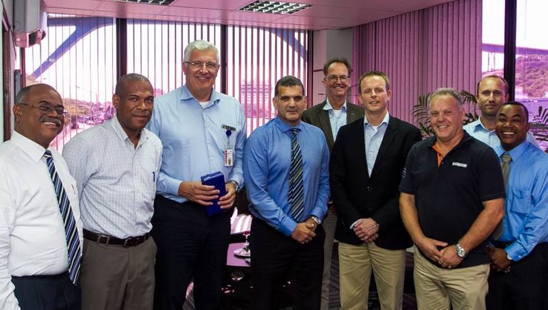 From left to right: Lionel Stacie, KTK; Surldric Rojer, KTK; Joost Lameijer, KTK; Humberto de Castro, CPA; Jaap de Lange, Damen; Giel Venema, Damen; Stanley van Basten, Damen; Maurits Winkel, KTK; and August Winter, CPA (Photo: Damen)