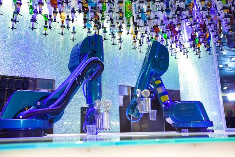 Royal Caribbean’s Bionic Bar uses robotic arms to mix drinks to order (Photo: Royal Caribbean)