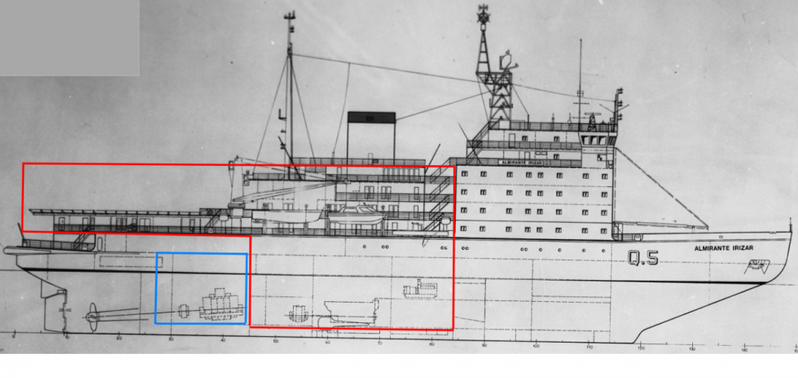 Scheme of the ship areas damaged (Image: SENER)
