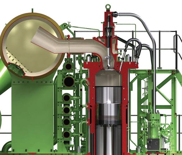 Sectional view of the ME-CI injection system. ©MAN ES