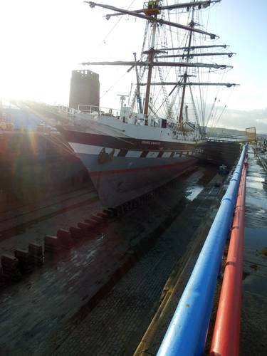 Tall ship Stavros S Niarchos in for general maintenance and repairs