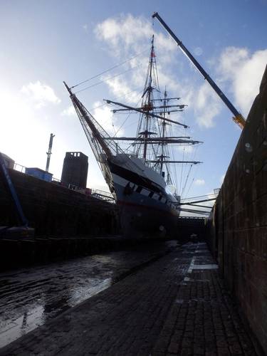 Tall ship Stavros S Niarchos in for general maintenance and repairs