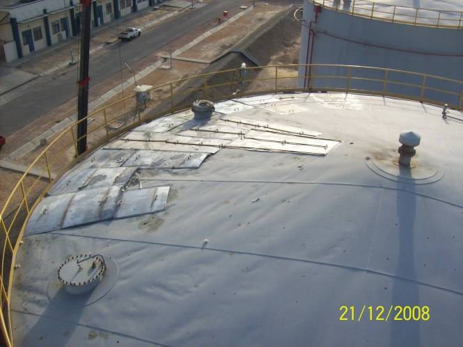 Storage tank roof repaired using Belzona