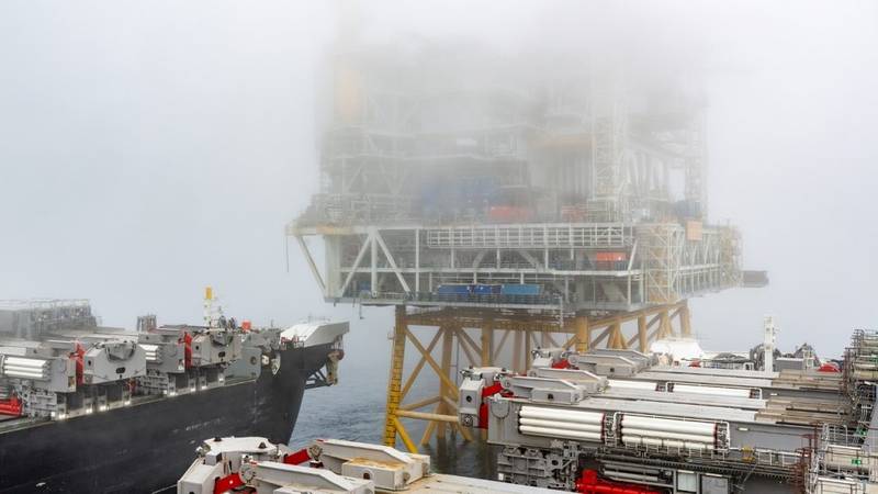 The 22,000-tonne topside for the drilling platform in place on the Johan Sverdrup field. (Photo: Bo B. Randulff / Equinor ASA)