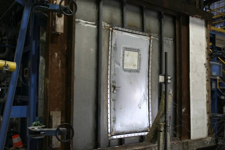The blast door after 60 minutes fire testing according IMOSOLAS regulations (Photo: InterDam)