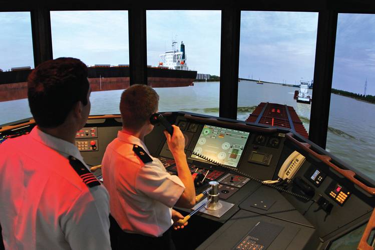 The cutting edge Transas produced Tug Simulator in action at Mass. Maritime Academy.