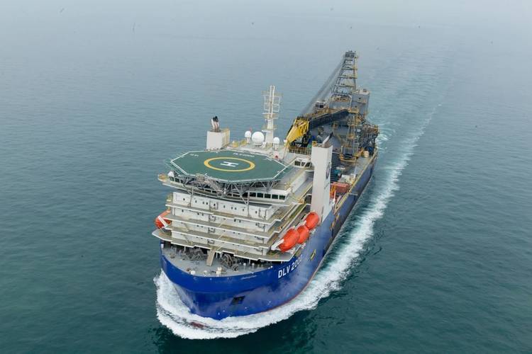 The DLV 2000 pipelay vessel under way during sea trials off Singapore in April 2016. (Photo: McDermott)