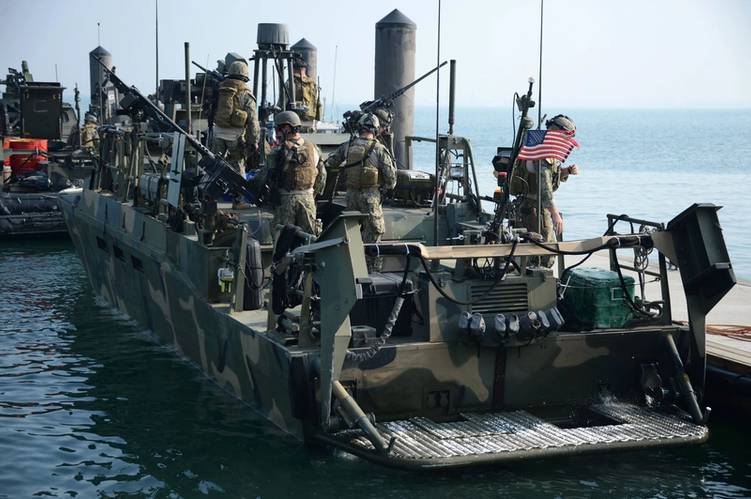 The Navy operated riverine command boats (RCBs) in the Arabian Gulf as a multi-mission platform for  maritime security operations, maritime infrastructure protection, and theater security cooperation efforts. The RCB is a variant of the Swedish Combat Boat 90.   They were heavily armed for their size and augmented the 140-foot coastal patrol boats (PCs) based in Bahrain.  The PCs have now been decommissioned and replaced by U.S. Coast Guard fast response cutters. The RCBs were replaced by the MK