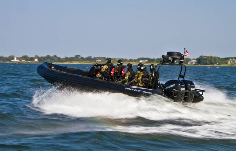 The new Ocean Craft 9.5 VI-BTD, a unique high-performance boat were designed for elite law-enforcement and military mariners. 