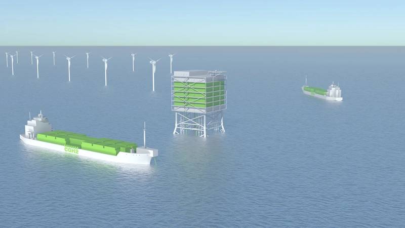 The OffsH2ore project has developed a design for an 500MW offshore hydrogen production facility powered by offshore wind. Source Fraunhofer ISE.