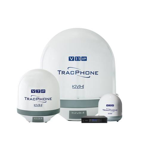 The rugged, gyro-stabilized TracPhone V-IP antenna systems are designed by KVH for the mini-VSAT Broadband network.