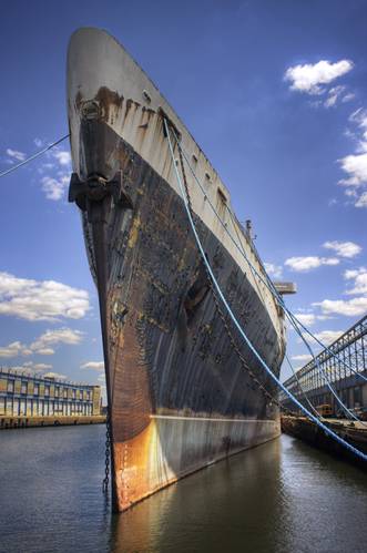 The SS United States' knifelike prow. (Credit: SS United States Conservancy)