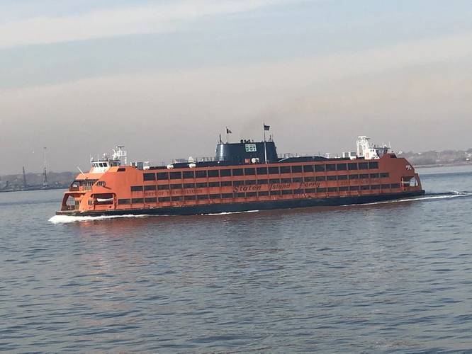 The Staten Island Ferry is an iconic part of New York City’s history and future, carrying more than 25.2 million passengers on a 5-mile, 25-minute trip per year, for free, courtesy of about 40,404 trips made annually. Photo: Greg Trauthwein
