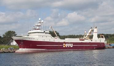 The trawler Odra along side for modifications in Swinoujscie.