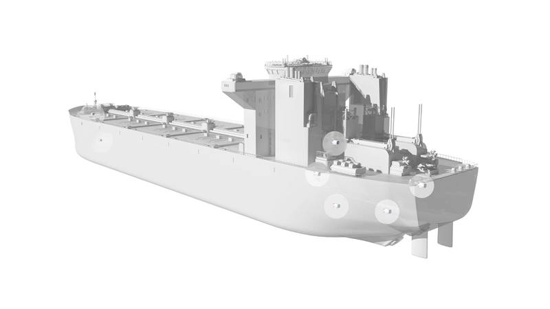 The various locations that water-cooled motors can be found on a ship. Image: ABB