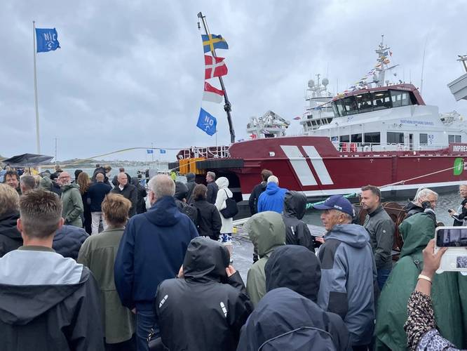 The well attended christening of the CTV IMPRESSER, the latest N-O-S addition to its impressive 67 vessel fleet.
Photo Credit: Joe Keefe