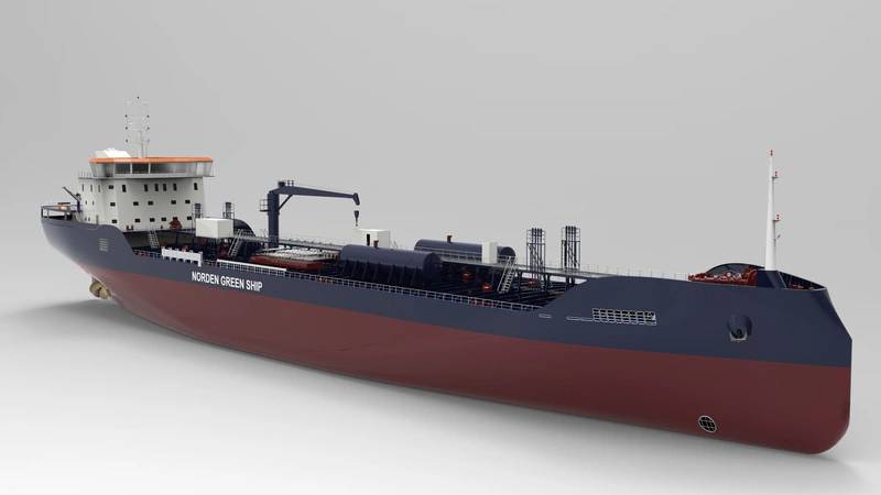 Tune Chemical Tankers’ new chemical tankers, with tanks of stainless steel for highly corrosive liquids.
Illustration: Norden Ship Design House