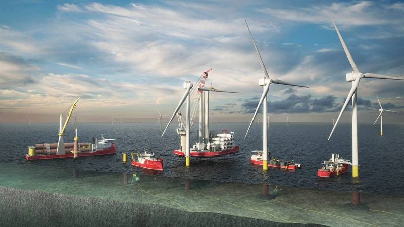 Ulstein designs vessels for all stages in the life of an offshore wind farm. Illustration Ulstein
