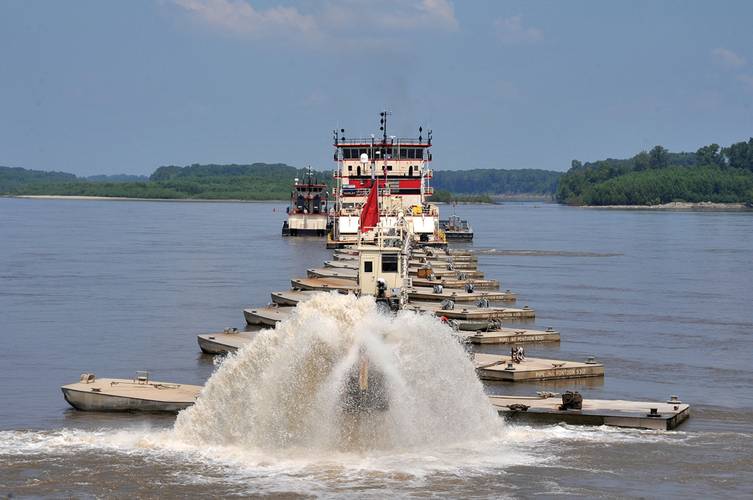 USACE Dredge Hurley In operation on the Mississippi River.