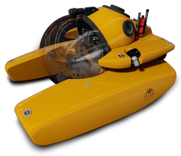 Yacht owners who have expressed interest in a submersible have been unable to integrate one aboard their vessel due to tender garage height and weight restrictions. The Triton 1000/3 LP has a modest height of 5.5 feet (1.7 meters) and a crane weight of 7,650 pounds (3475 kilograms) making it a viable option for most large yachts and a potential game changer in the industry. (Image: Triton Submarines)