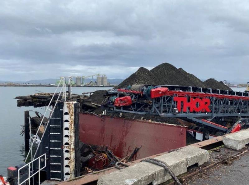 Figure 1: Damage to fully loaded barge