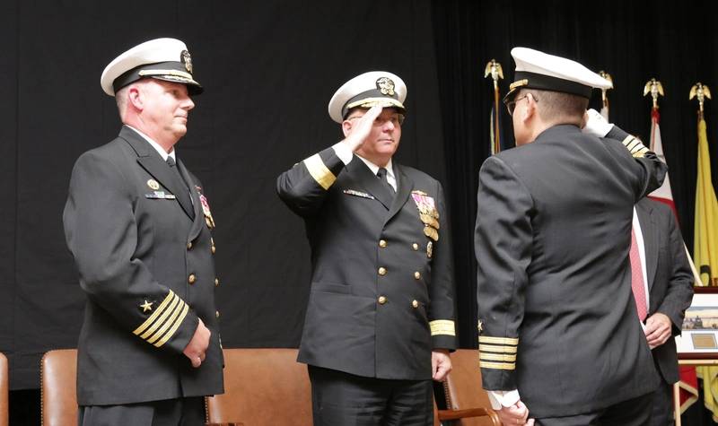 Capt. Howard Goldman , right, reports