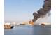 Coast Guard crews respond to a dredge on fire in the Port of Corpus Christi Ship Channel, August 21, 2020. (U.S. Coast Guard photo)
