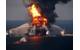 Fire boat crews battle blazing remnants of the Deepwater Horizon rig the day after it exploded on April 20, 2010. (Photo U.S. Coast Guard)