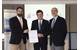 DNV GL - Maritime’s George Teriakidis, Business Development Manager, DNV GL – Region South East Europe & Middle East (Left) and Andreas Pagalos, Senior Vice President and Area Manager for East Mediterranean (Right), present Mattheou Dimitrios, Managing Director of Arcadia Shipmanagement Co Ltd. (Middle), with the certificate. (Photo: DNV GL)