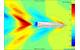Wave pattern at 26 km/h without (top) and with (bottom) Hull Vane (Photo: Hull Vane)