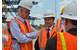 Port Everglades Chief Executive Steven Cernak and ZPMC Chairman Zhu Lianyu discuss the progress of improvements to the crane rail infrastructure that is already underway on the Southport docks. Photo Credit: Broward County’s Port Everglades