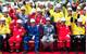 Shell, Technip and Samsung Heavy Industries celebrate the first steel cut for the game-changing Prelude floating liquefied natural gas project’s substructure. Front row L-R: Project Director Jaap de Vries, Technip Chairman & CEO Thierry Pilenko, Shell Projects & Technology Director Matthias Bichsel, Samsung Heavy Industries EVP and Shipyard G. (Photo: Shell)