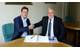 Signing the contract, left to right: Huib Giesberts, Manager Logistics Department, Total E&P Nederland and Stephen Blaikie CEO Bibby Marine Services (Photo: Bibby Marine Services)