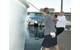 R/V Spirit of the Sound christened by her godmother Astrid Heidenreich on Friday, September 26, 2014. She is assisted by boat build project manager Robert Kunkel, Amtech.