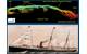 Top - CodaOctopus 3-D Echoscope sonar profile view of SS City of Rio De Janeiro. Credit: Coda Octopus/NOAA Bottom - Painting of SS City of Rio De Janeiro. Credit: Mystic Seaport