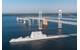USS Zumwalt (DDG 1000) passes under the Gov. William Preston Lane Memorial Bridge, also known as the Chesapeake Bay Bridge, as the ship travels to its new home port of San Diego (U.S. Navy photo by Liz Wolter)